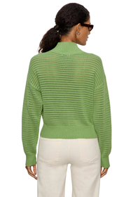 Open Knit Half Zip Sweater