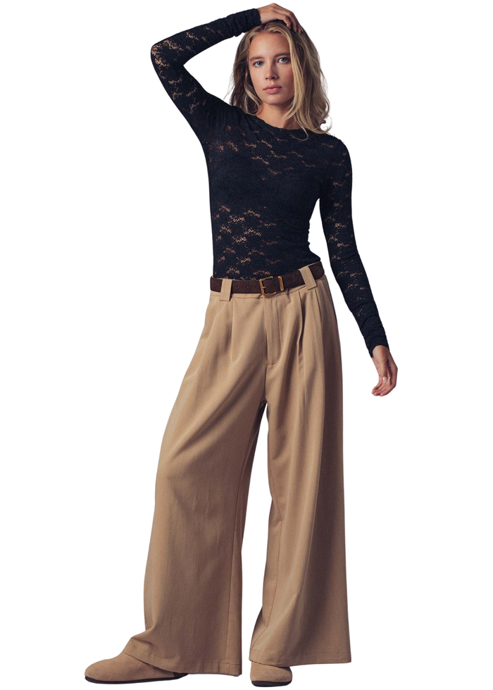 Floral Lace Long Sleeve Layering Top