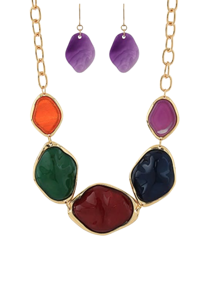 Acrylic Geometric Necklace Set