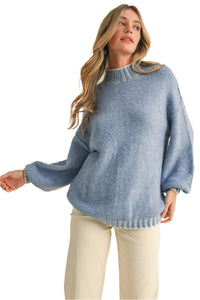 Oversized Mock Neck Pullover Sweater