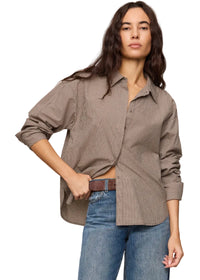 On Duty Gingham Button Up Top
