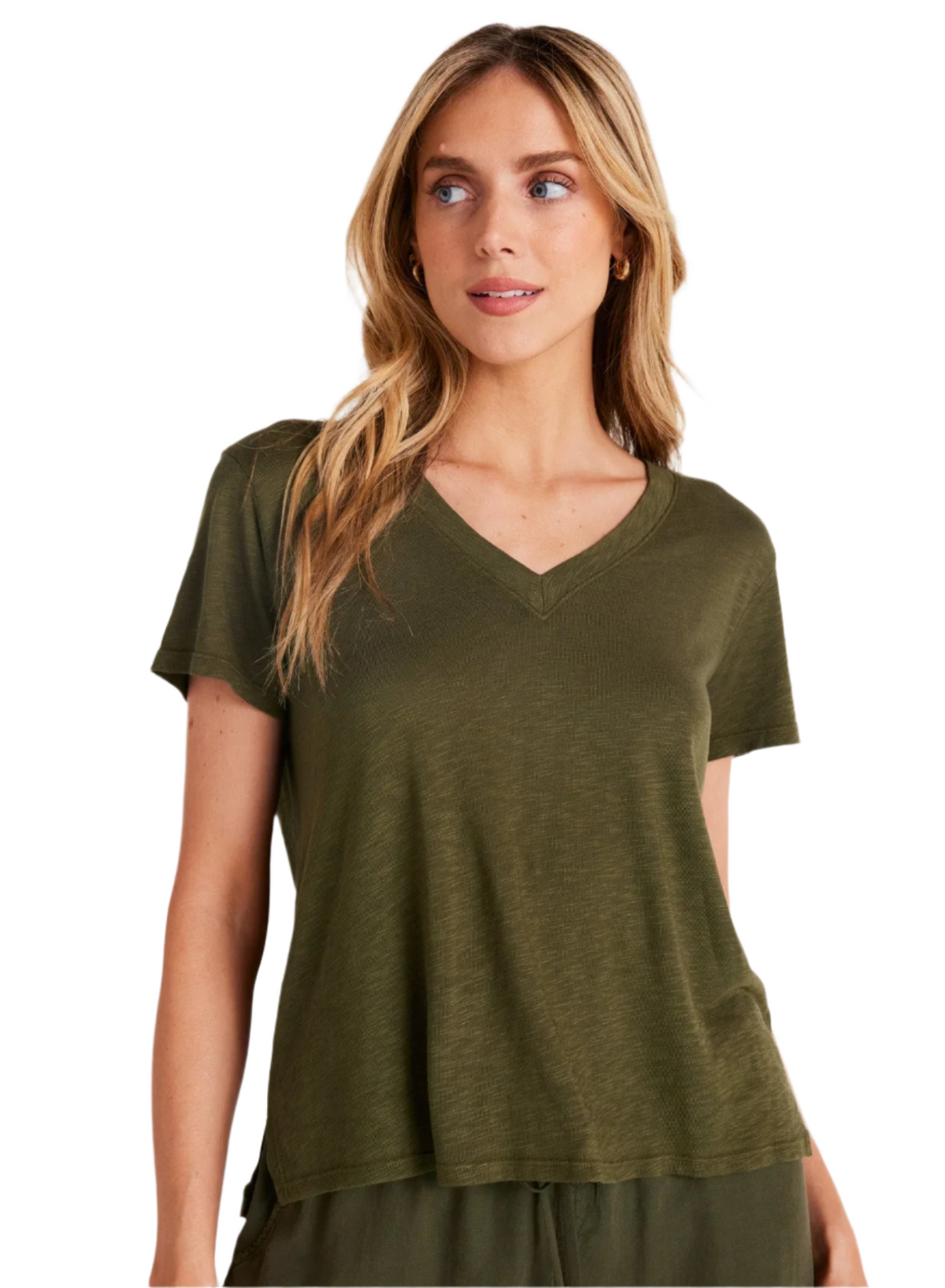 Side Slit V-Neck Tee