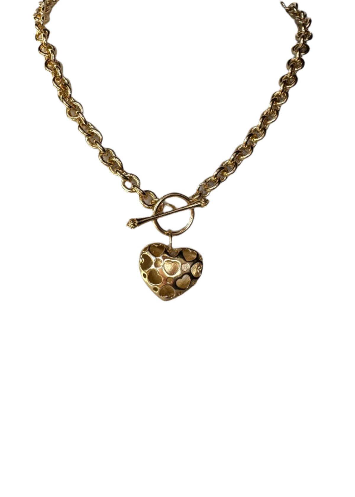 Brass Bold Heart Necklace