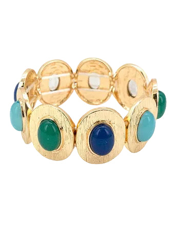 Linked Oval Bracelet - Turquoise/Multi