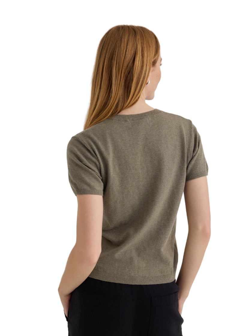 Short Sleeve Crew Neck Knit Top - Fernwood