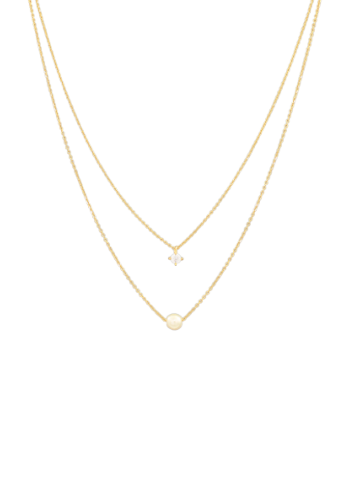 Double Layered Pearl Charm Neck