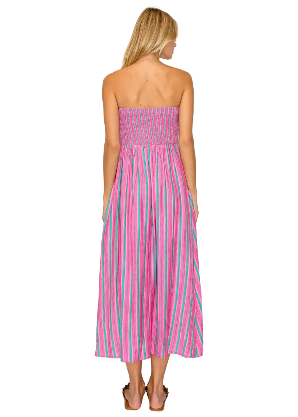 Raspberry Drift Tube Midi Dress