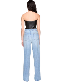 Faux Leather Tube Top