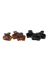 Medium Puffy Claw Clips 2 pc Set-Black/Tort