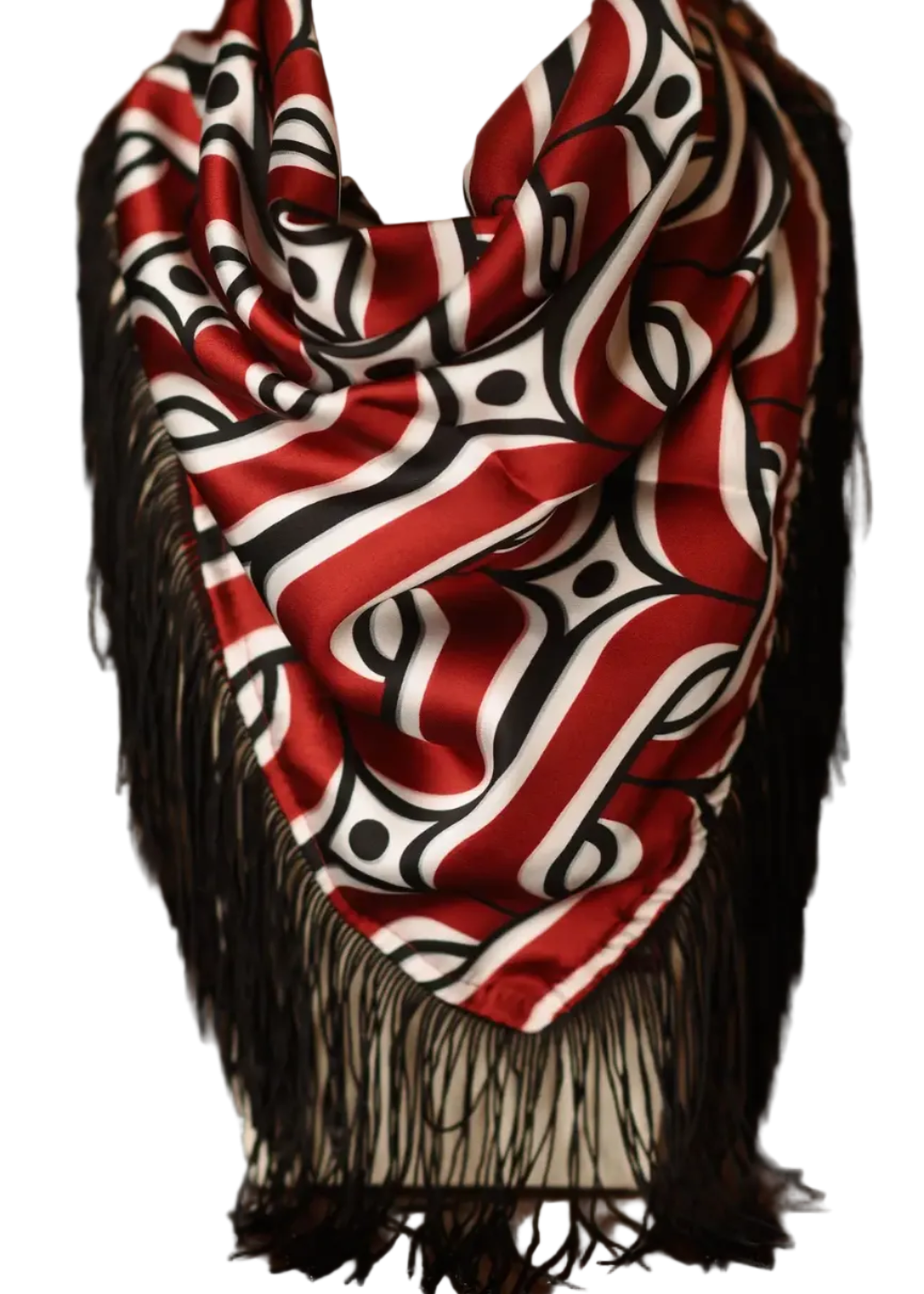 Game Day Fringe Scarf - Maroon and Black