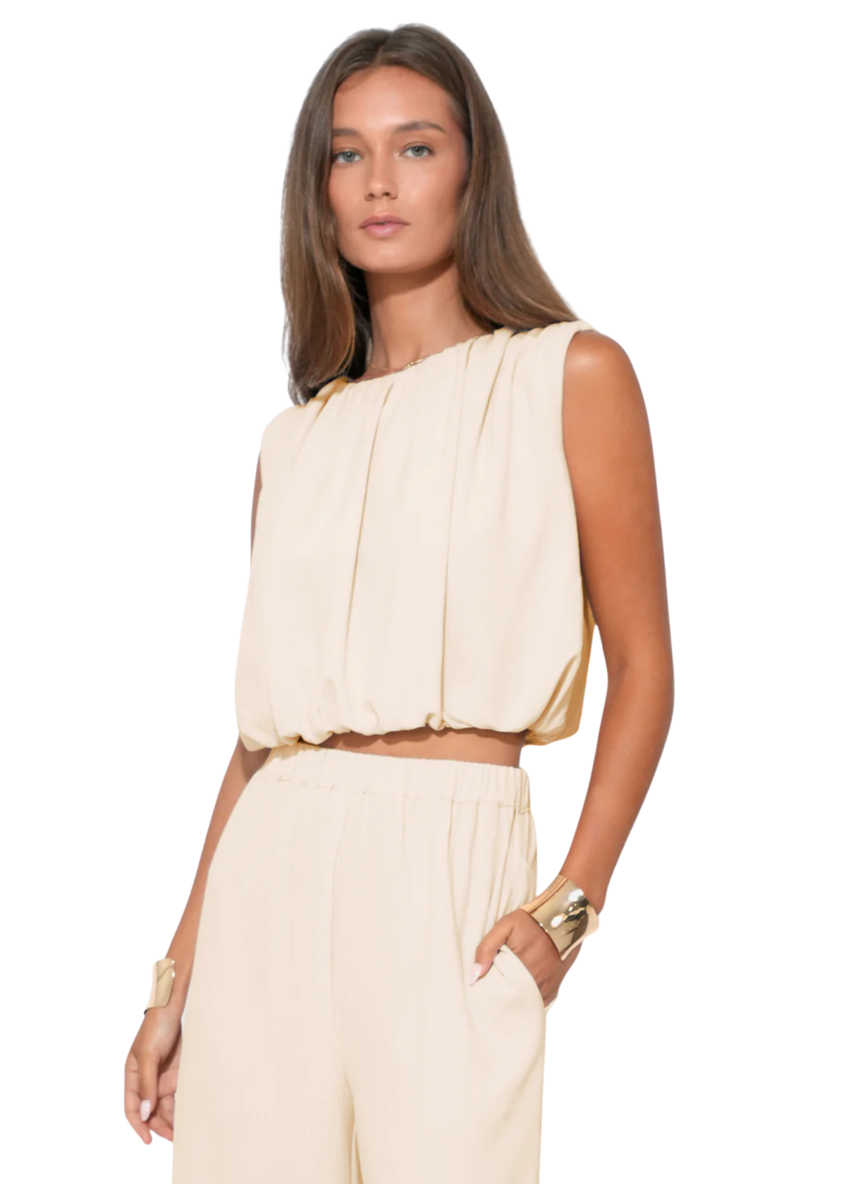 Hailey Bubble Satin Top