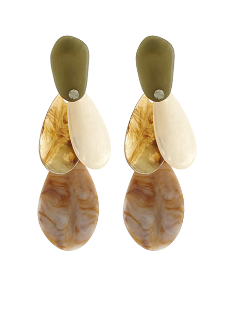 Linear Teardrop Long Earrings