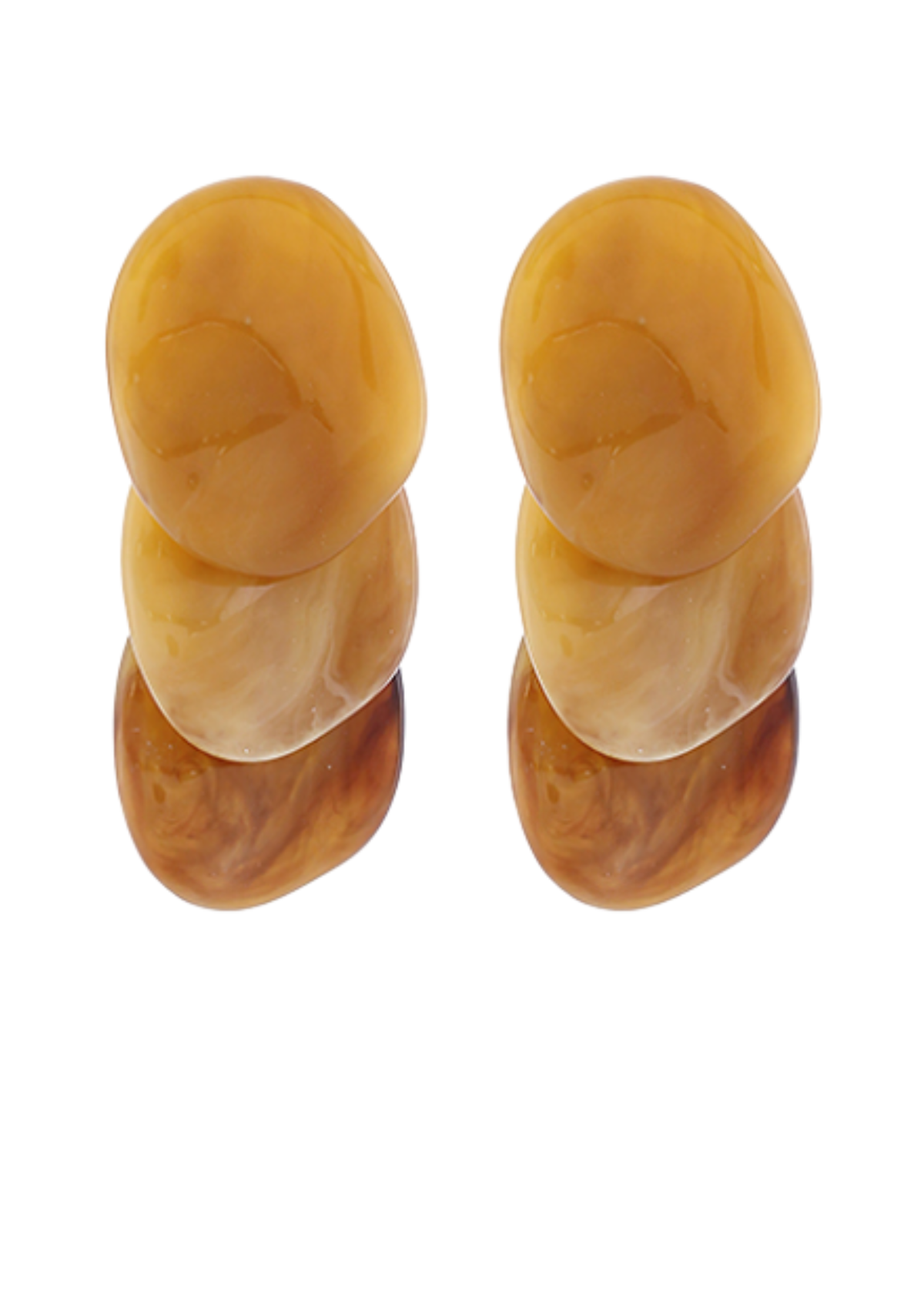 Overlapped Geo Oval Earrings