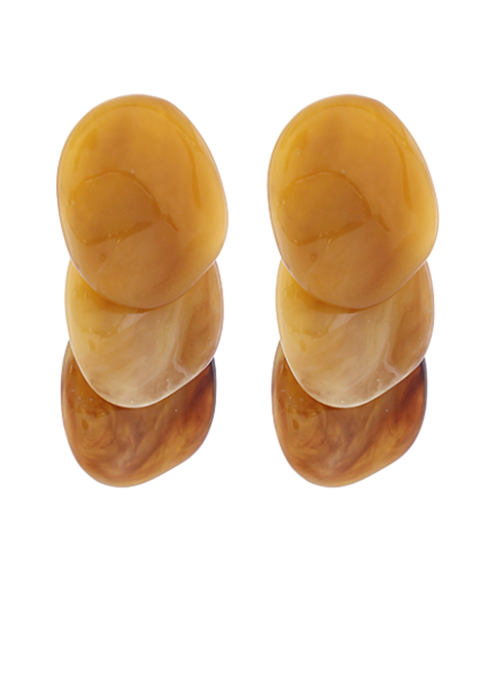 Overlapped Geo Oval Earrings
