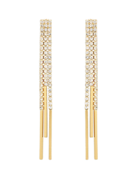 Crystal Chain Bar Drop Earrings