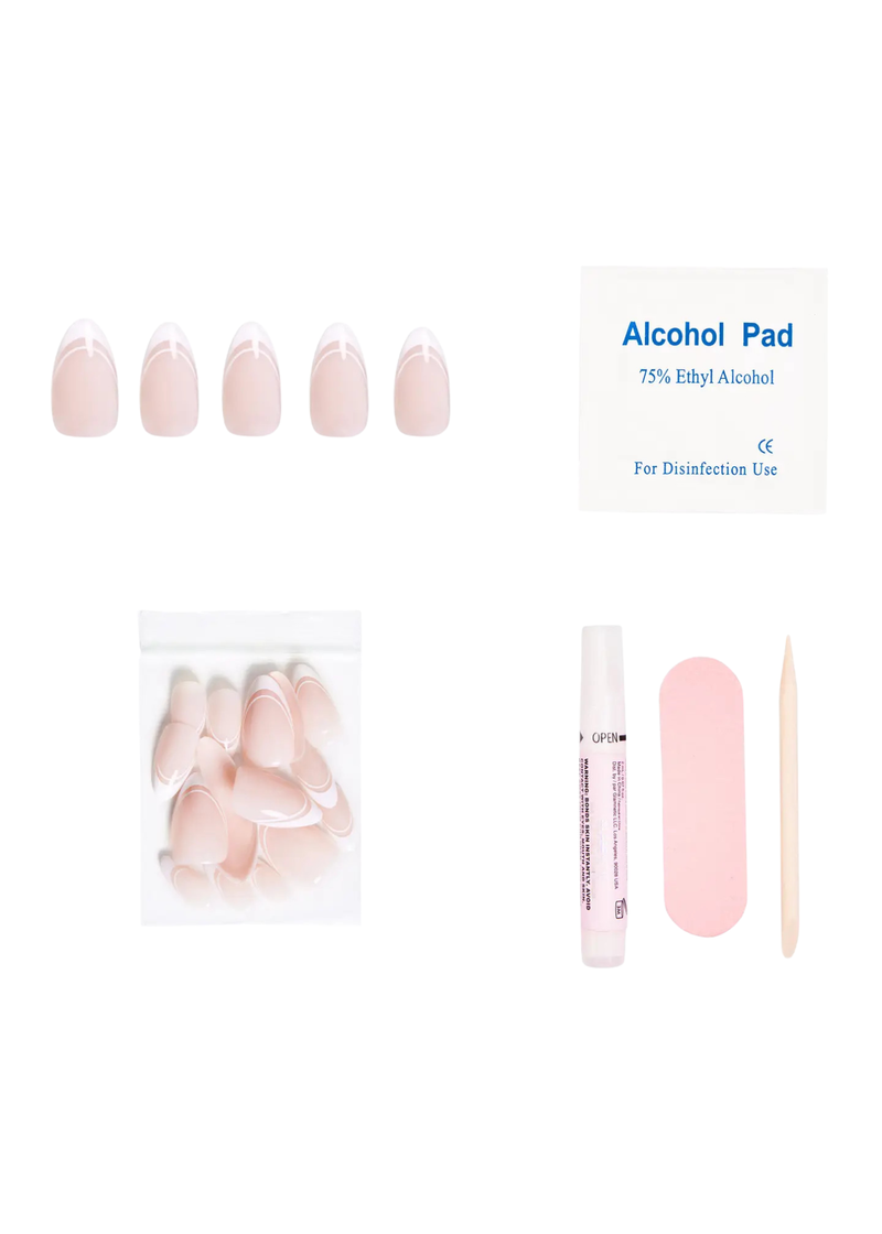 Paris Press-On Nails | Classic French Tip Short Almond