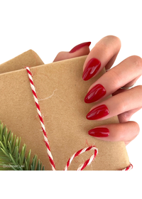 Classic Red Press-On Nails | Short Almond Holiday