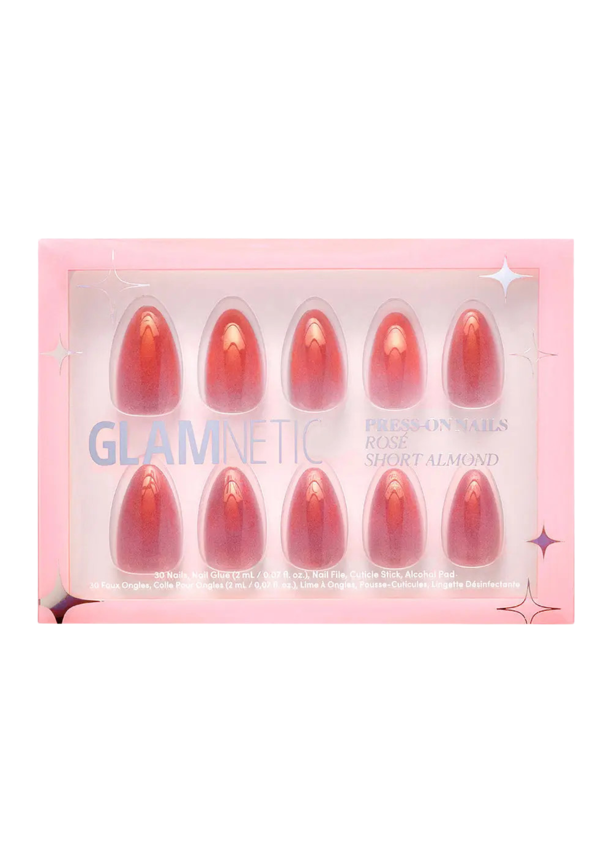 Rosé Press-On Nails| Trendy Rose Pink Metallic Finish