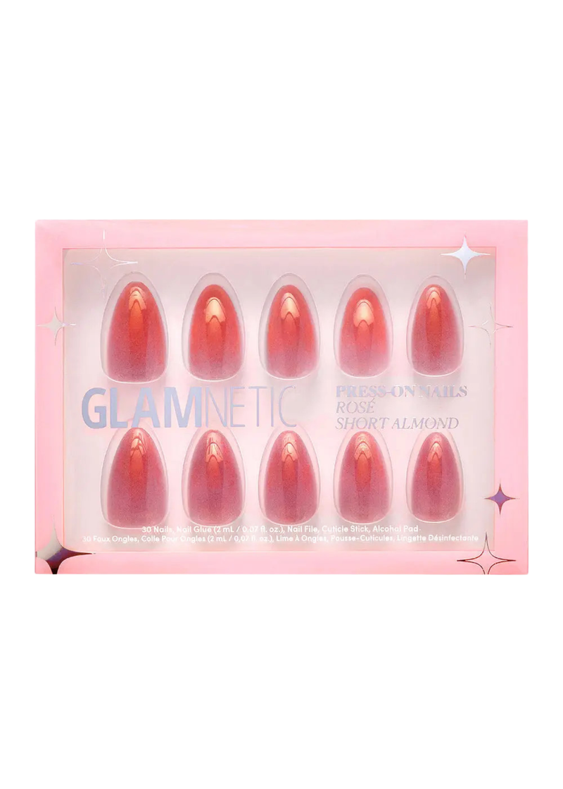 Rosé Press-On Nails| Trendy Rose Pink Metallic Finish