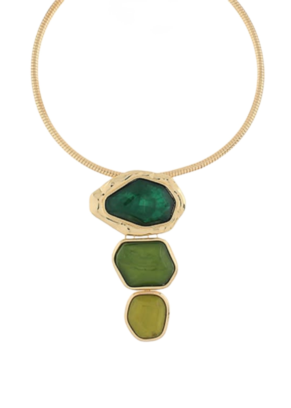 3 Geometric Charm Omega Necklace