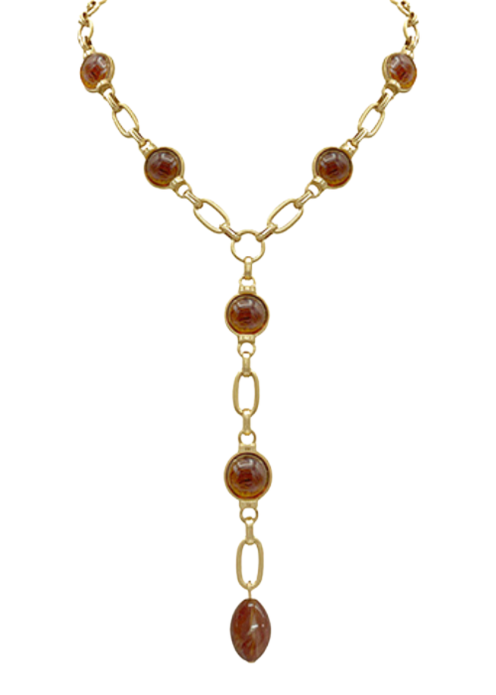 Pearl & Oval Chain Y Necklace