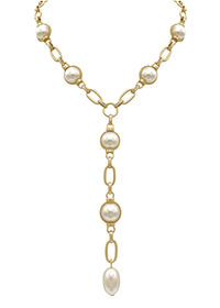 Pearl & Oval Chain Y Necklace