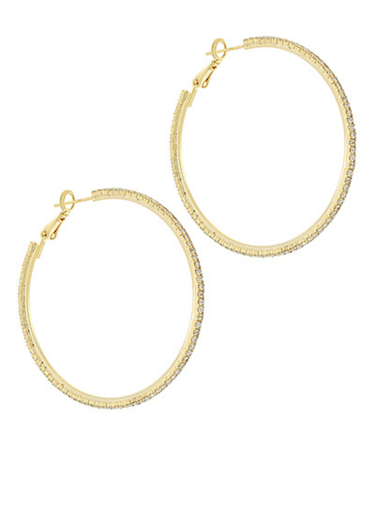 50mm Paved Crystal Hoops
