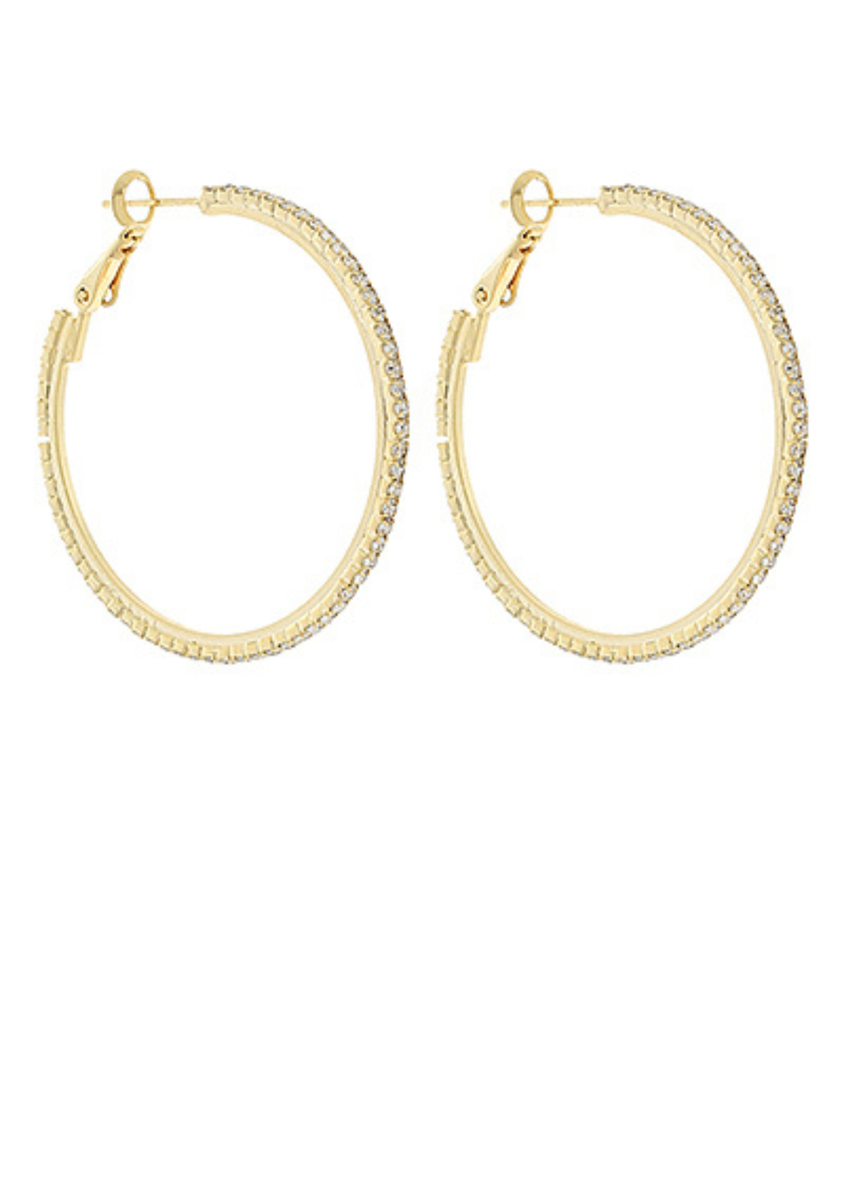 40mm Pave Crystal Hoops