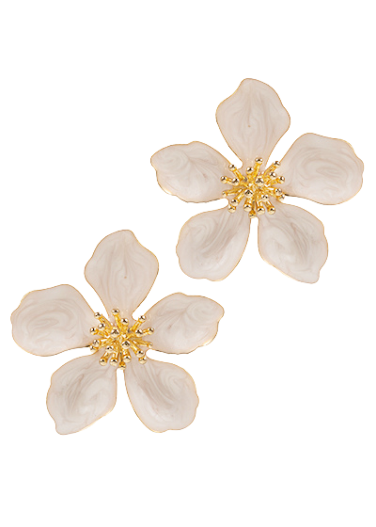 Flower Pearlized Enamel Earrings