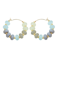 Rondelle Bead Multi Color Hoops