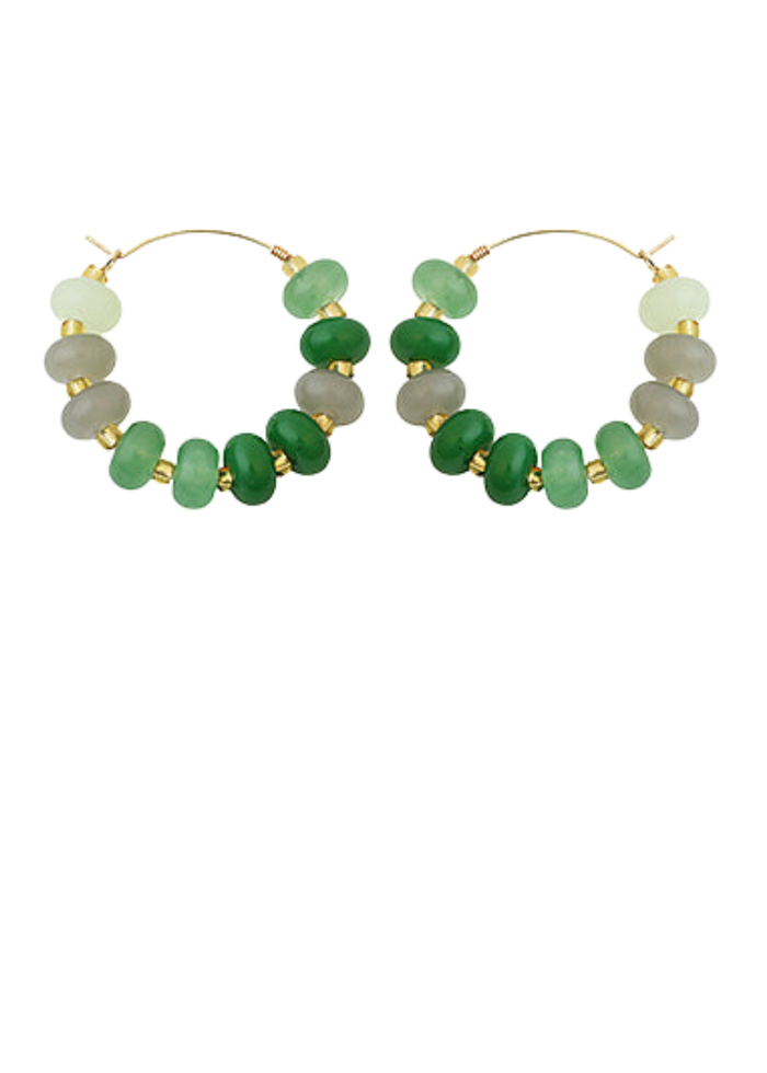 Rondelle Bead Multi Color Hoops