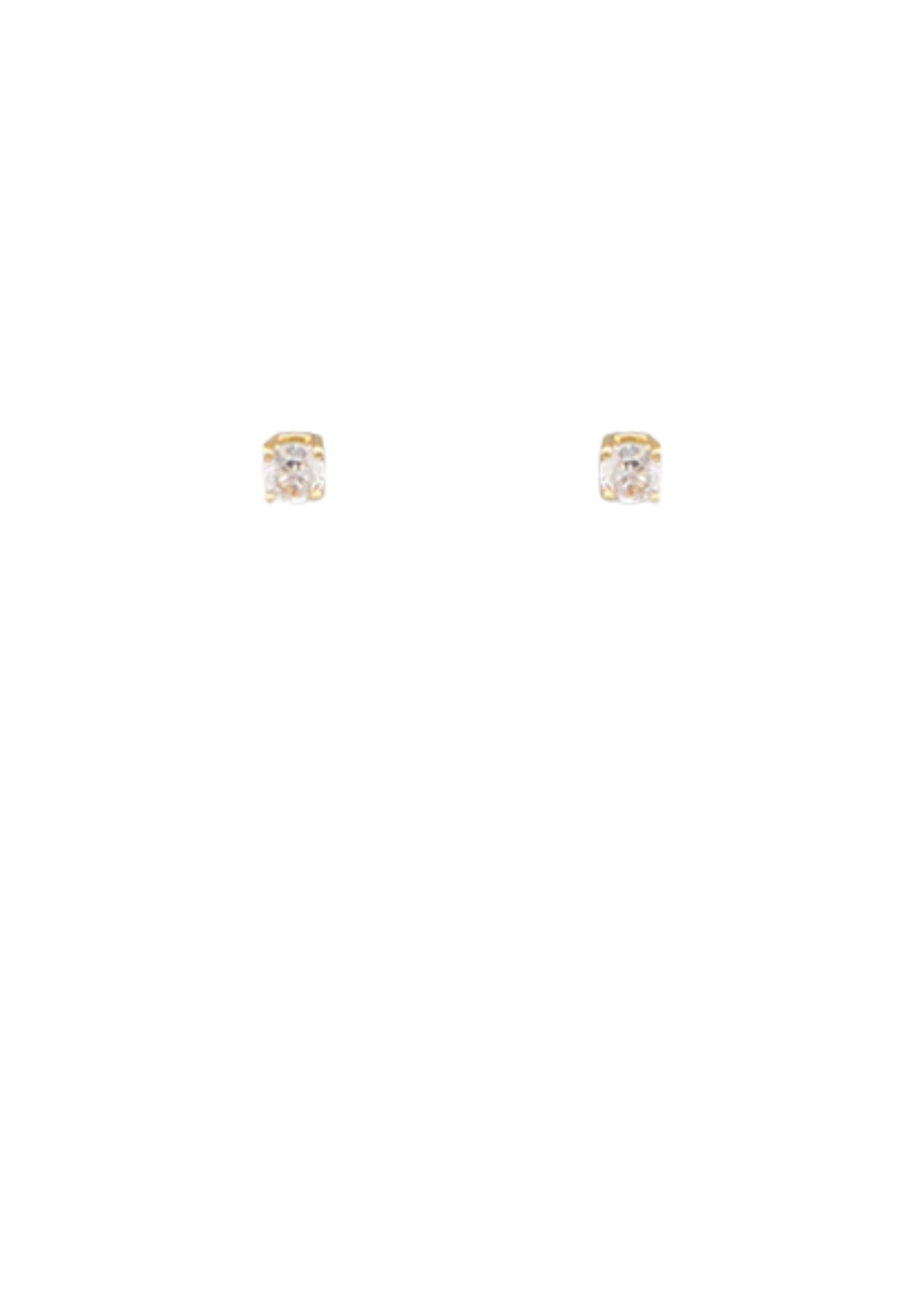 4mm CZ Round Studs - Gold