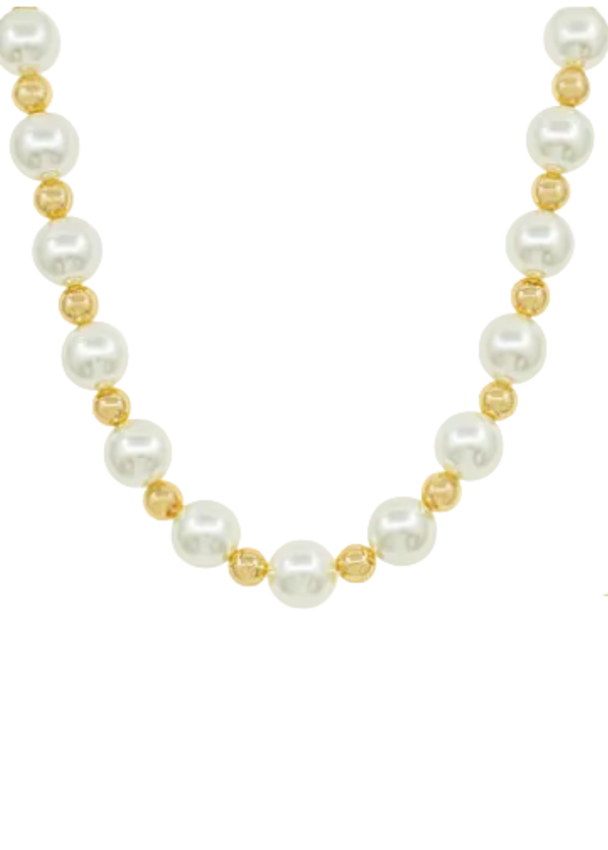 16mm Pearl & 8mm CCB Ball Necklace-Cream