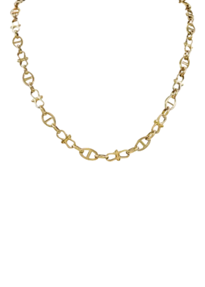 Fancy Chain Necklace-Gold