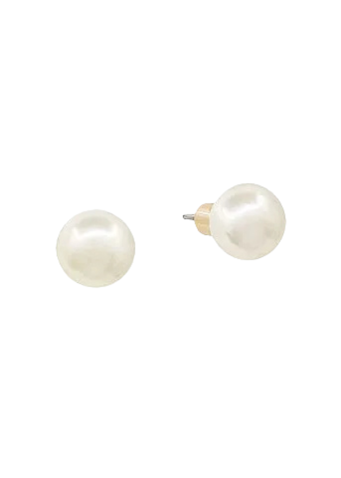 12mm Pearl Earrings - Cream