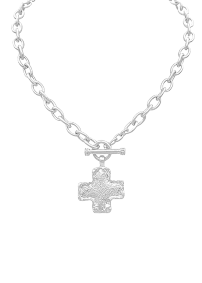 Textured Cross Necklace