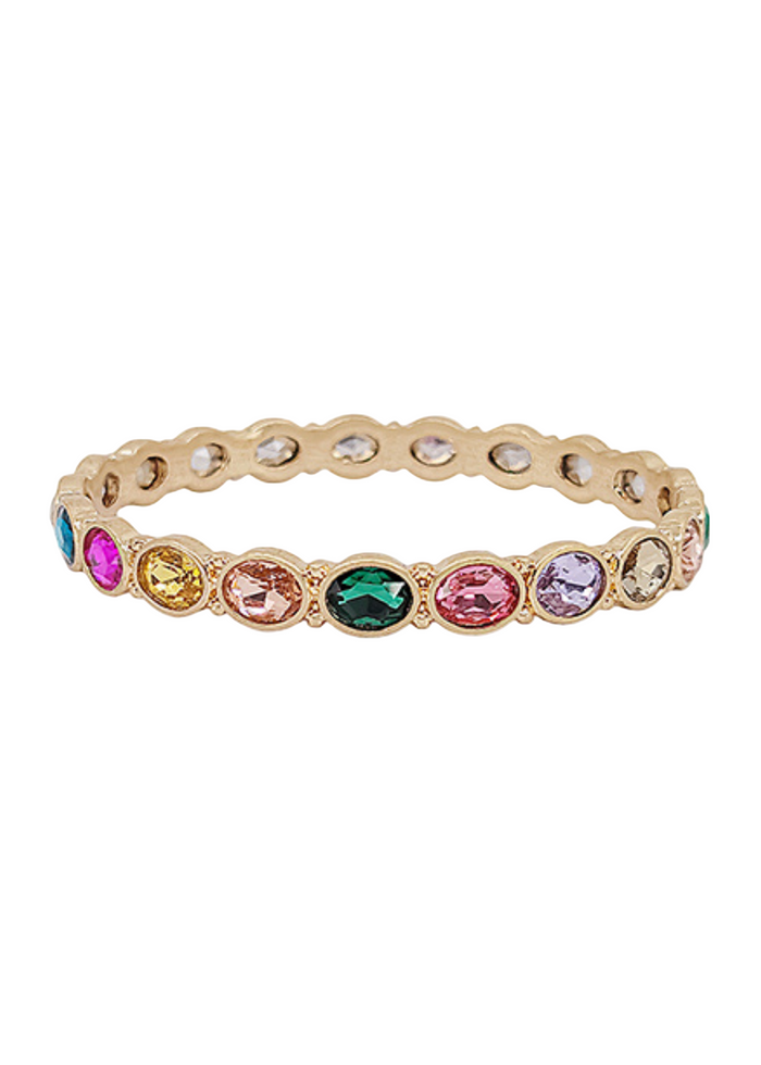 Pave Glass Bangle Bracelet