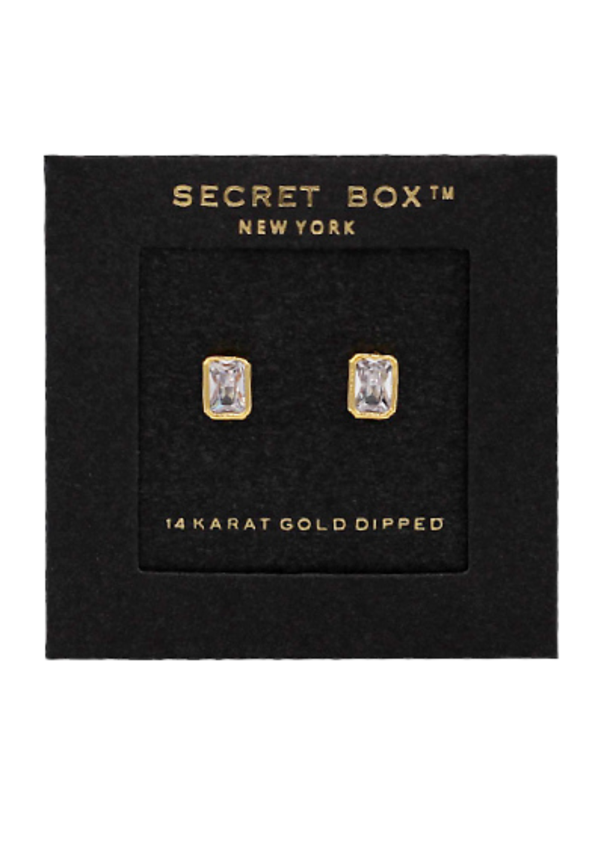 CZ Emerald Studs - Gold