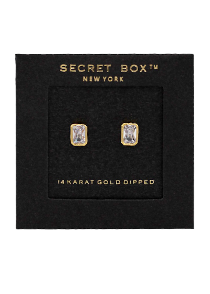 CZ Emerald Studs - Gold