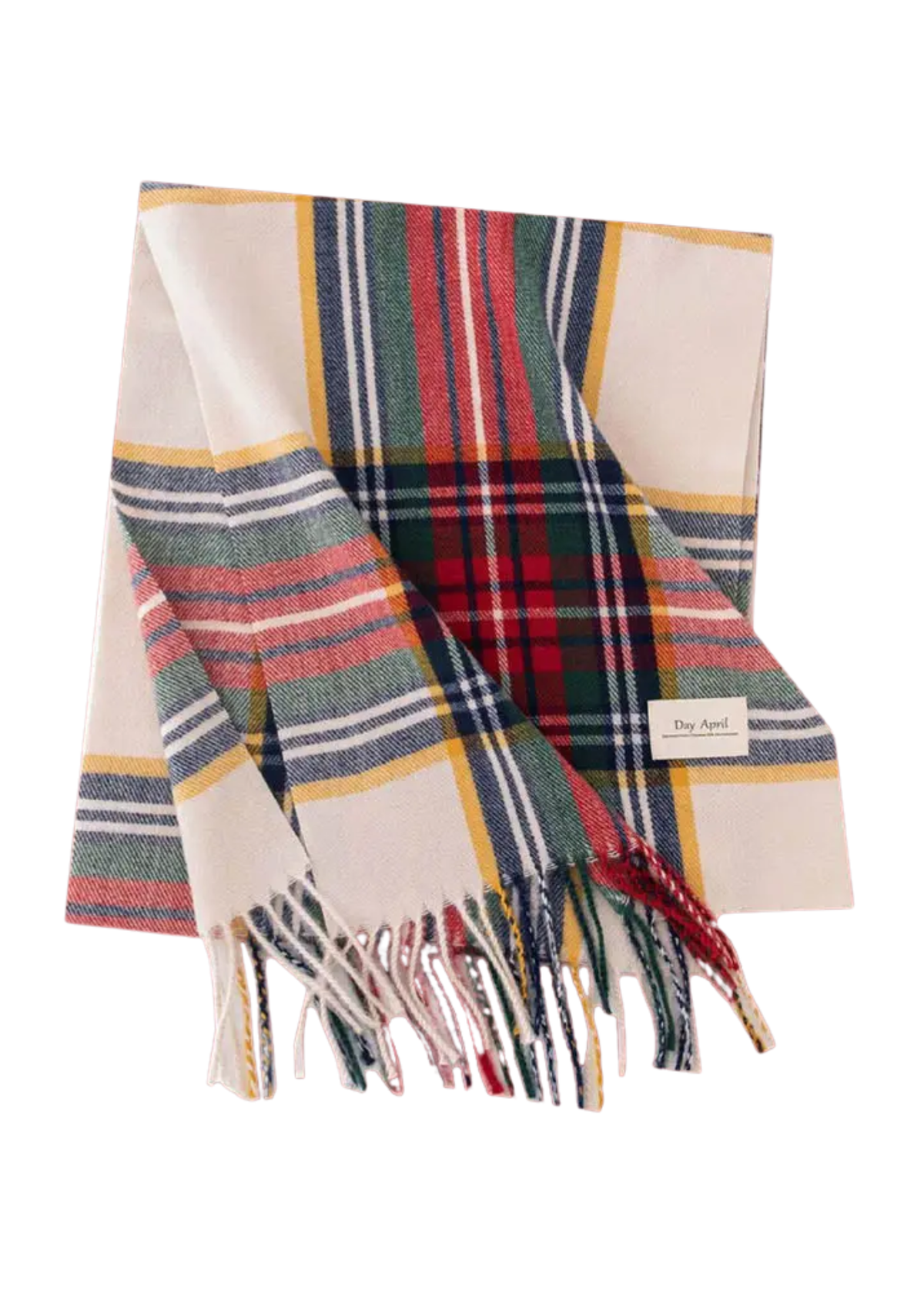 Wool Checkered Fringed Winter Scarf