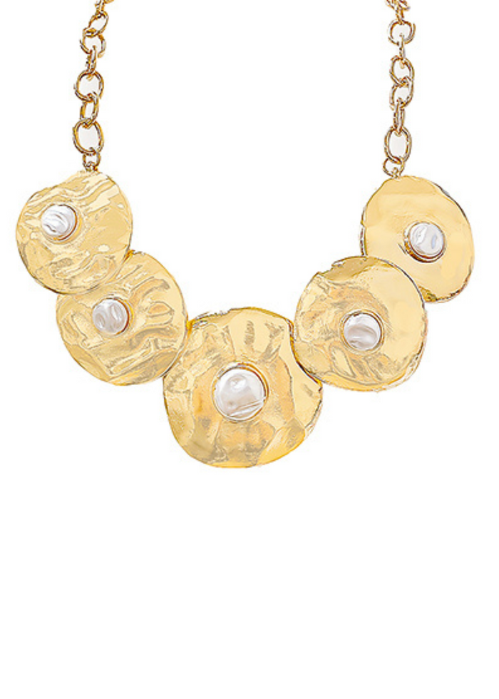 Linked Disk w/Pearl Necklace