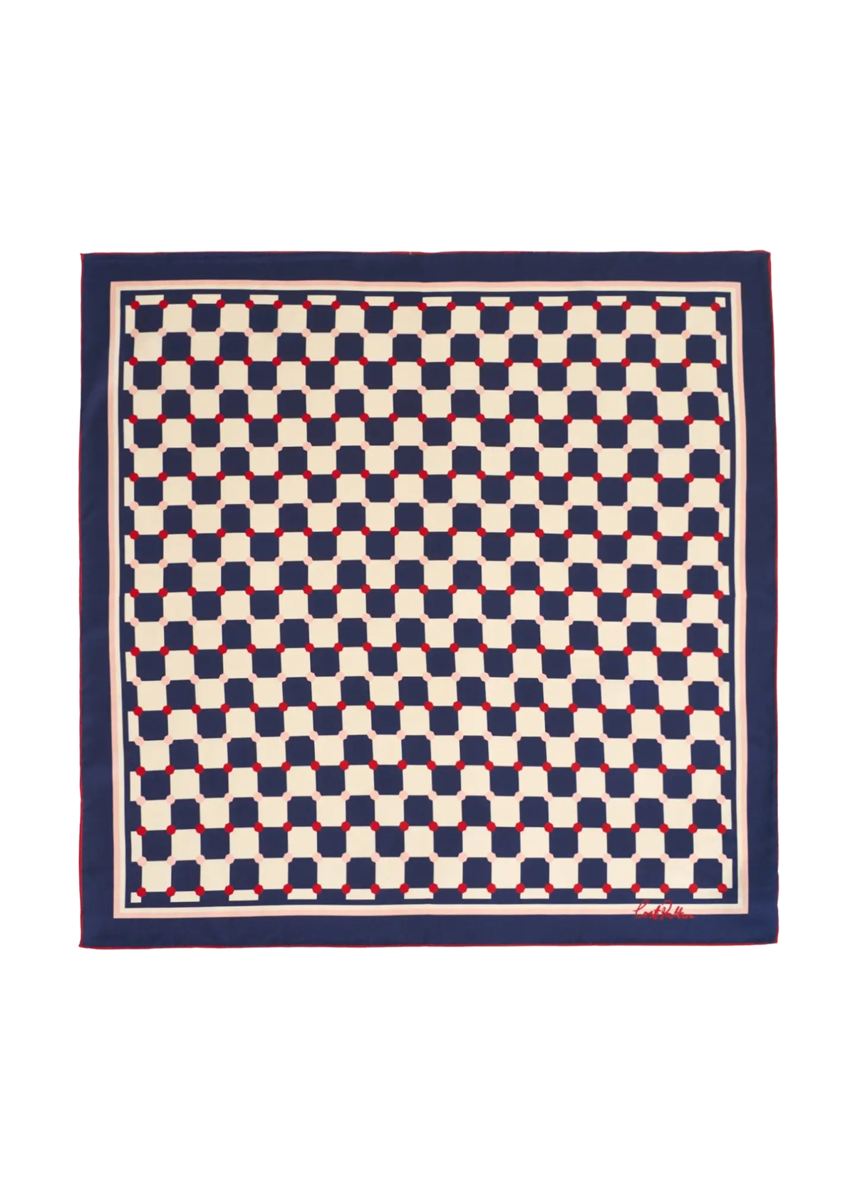 Checkerboard Silk  Bandana Scarf
