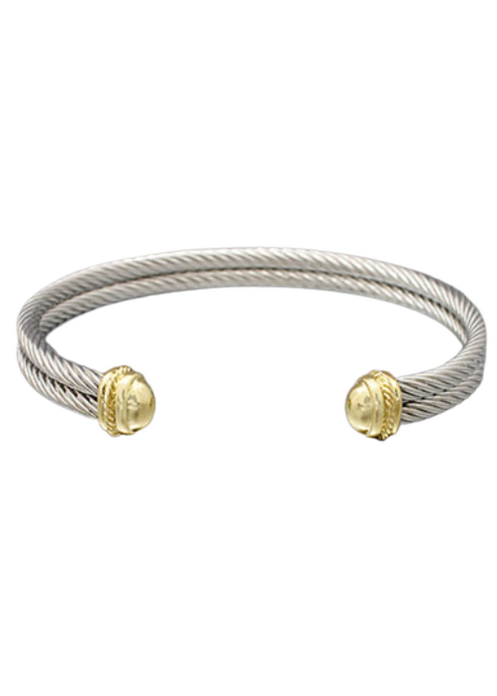 Double Cable Cuff Bracelet