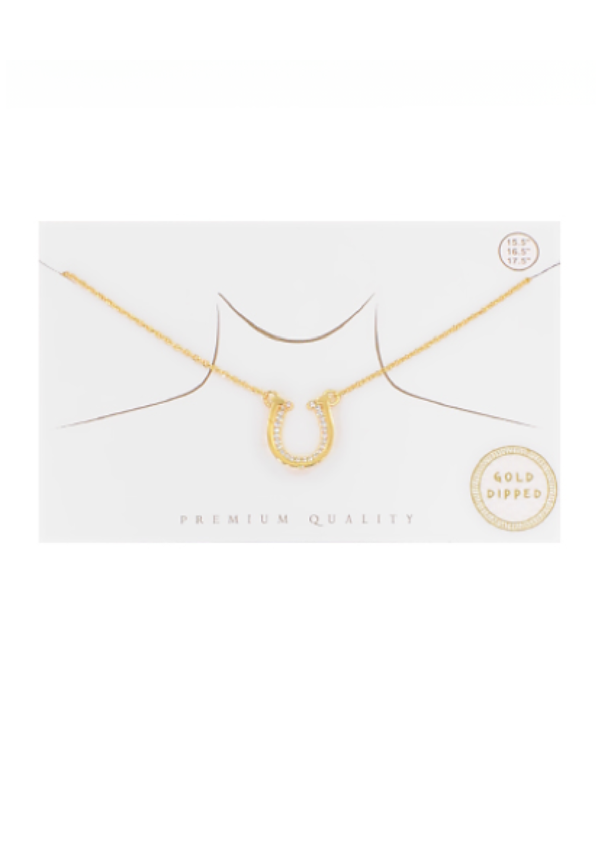 Horseshoe Accent Necklace - Gold/Clear