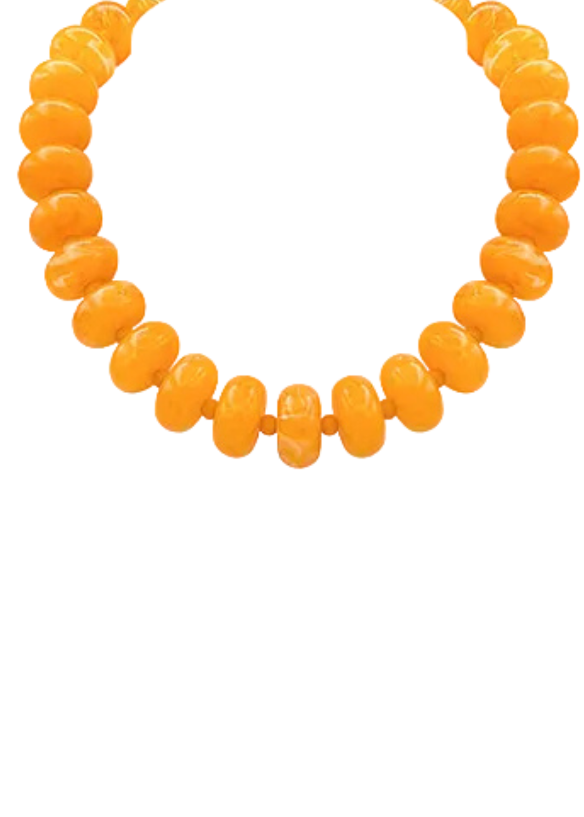 Rondelle Bead Necklace - Orange/Gold
