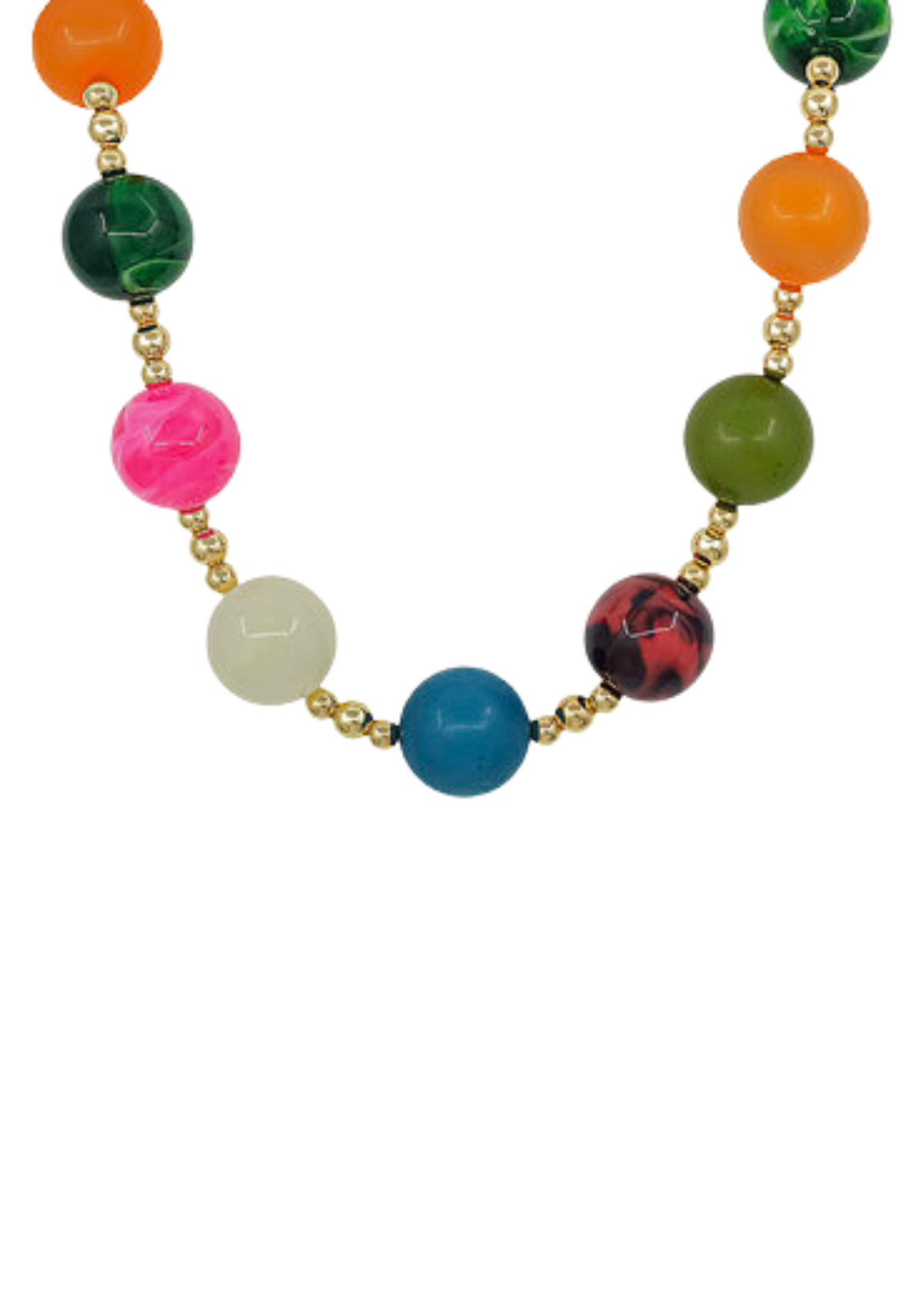 20mm Round Bead & CCB Necklace - Multi