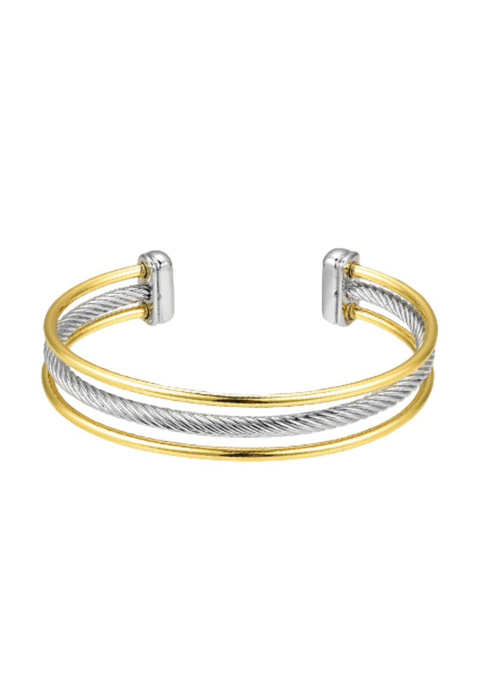 Two-Tone 3 Row Wire Cuff