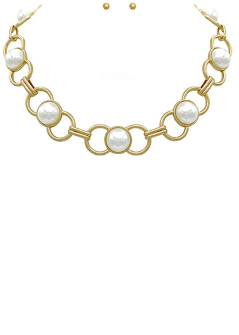 Pearl & Chain Necklace Set