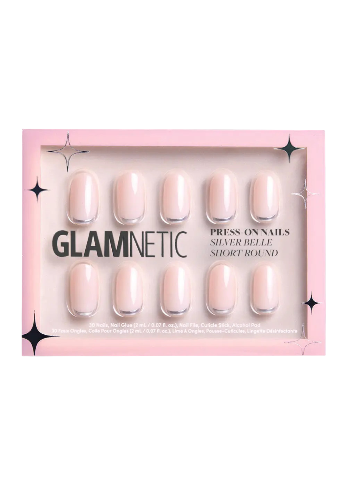 Silver Belle Press-On Nails | Silver Accent
