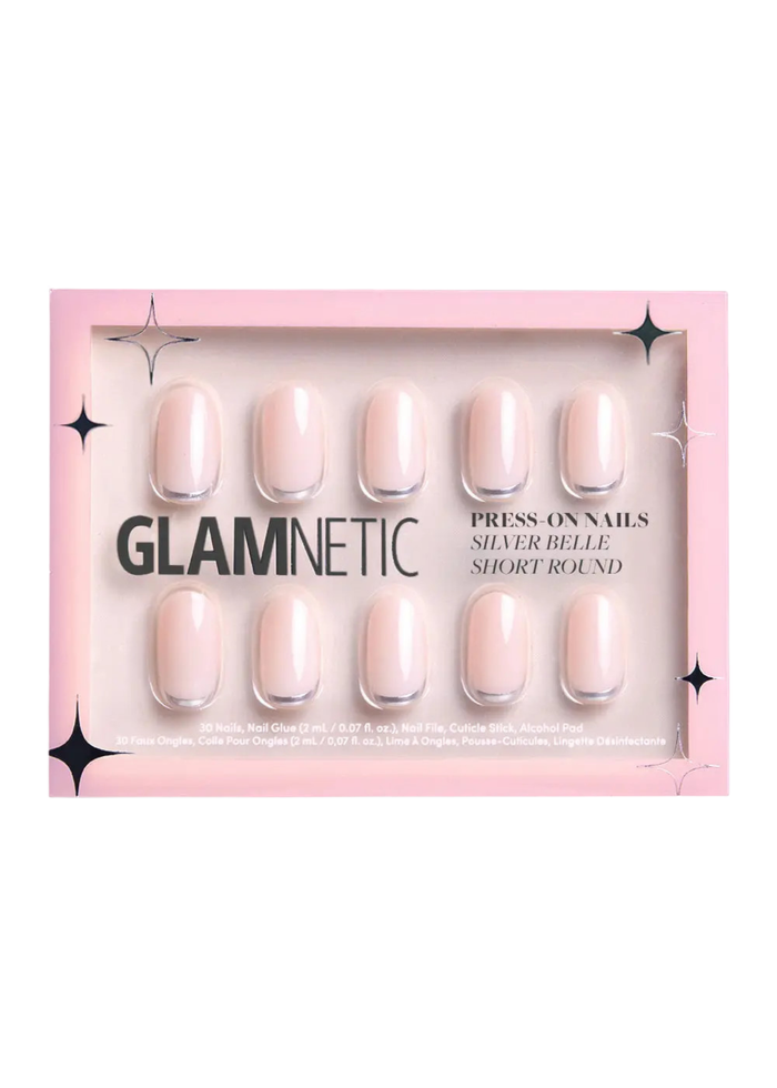 Silver Belle Press-On Nails | Silver Accent